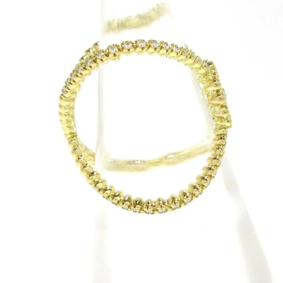 Auth GUCCI GG Running - 18K Yellow Gold Diamond Ring - Picture 2 of 5